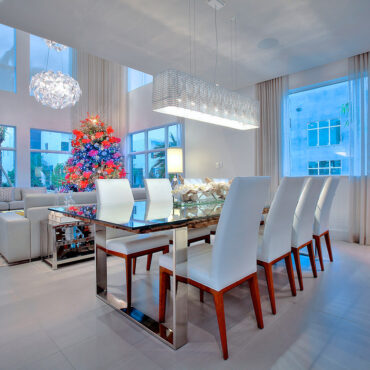 Cachepô de vidro Casa Moderna com Orquídeas Brancas