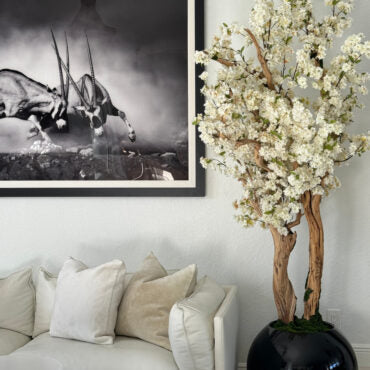 Globo Preto Brilhante com Árvore de Cerejeira Personalizada