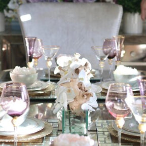 Cachepô de vidro Casa Moderna com Orquídeas Brancas