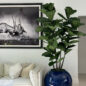 Vaso Globo Azul com Fiddle Leaf Fig