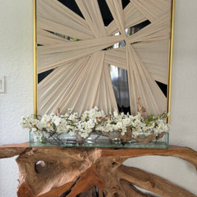 Vaso de Vidro Casa Moderna com Flores de Cerejeira