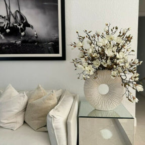 Vaso Eternity Grande com Magnólias e Driftwood