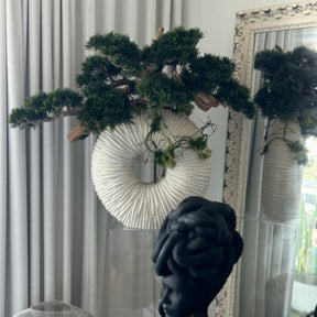 Vaso Eternity Grande com Bonsai Pendente e Driftwood