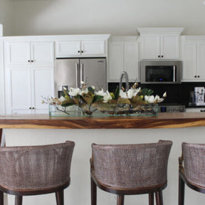 Cachepô de vidro Casa Moderna com Magnólias Brancas