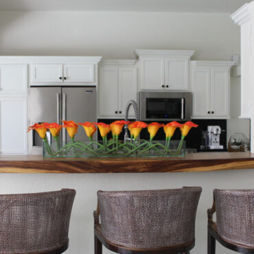 Cachepô de vidro Casa Moderna com Lírios Calla Manga