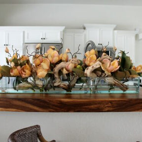 Cachepô de vidro Casa Moderna com Magnólias Pêssego