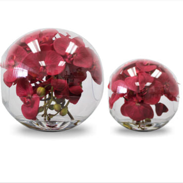 Vaso Crosswinds com Orquídeas Vermelhas