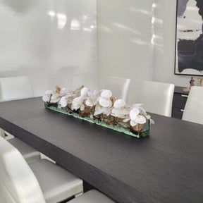 Cachepô de vidro Casa Moderna com Orquídeas Phalaenopsis Brancas